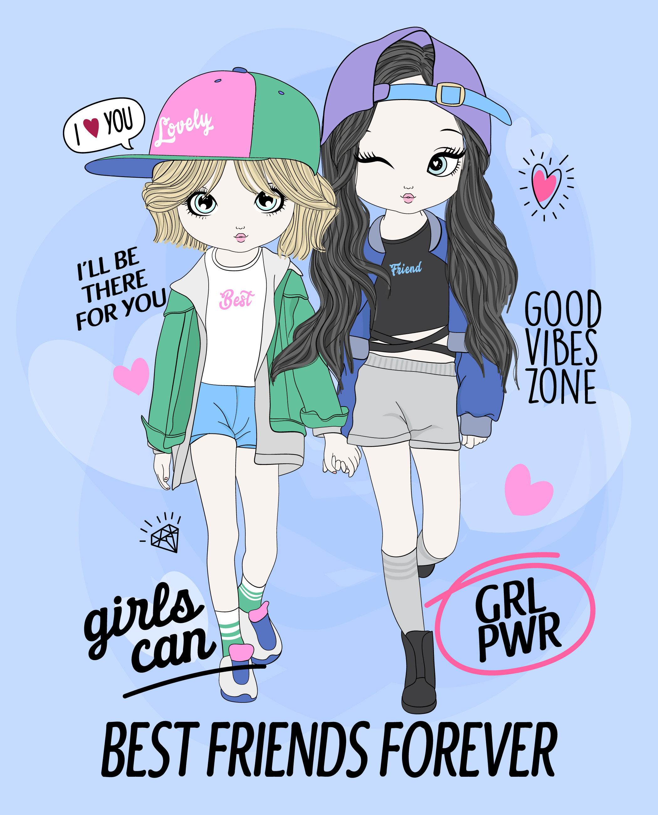 cute best friend drawings for girls