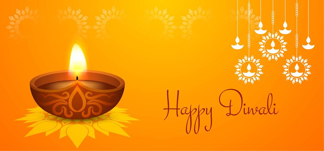 Lámpara colgante Happy Diwali design vector