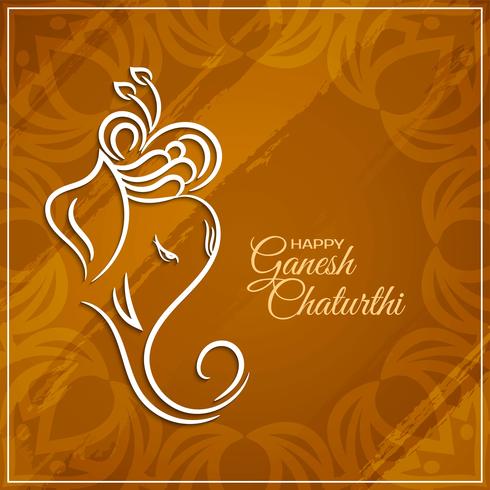 Diseño moderno de saludo de Ganesh Chaturthi vector