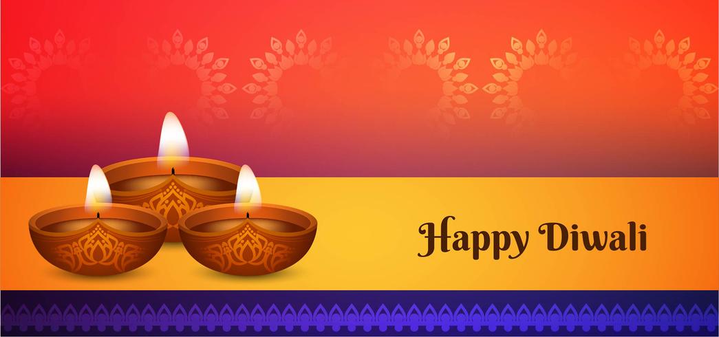 glossy stylish Happy Diwali design vector