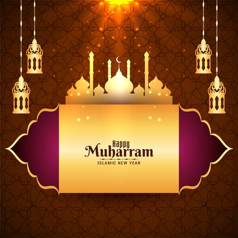 Glossy stylish Happy Muharran design vector