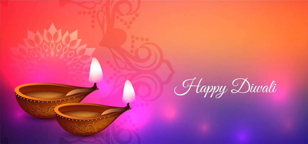 Happy Diwali colorful festival design vector