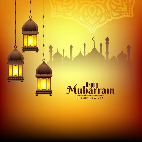 Happy Muharran festival greeting design vector