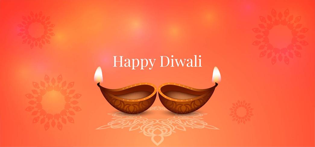 Happy Diwali bright glossy design vector