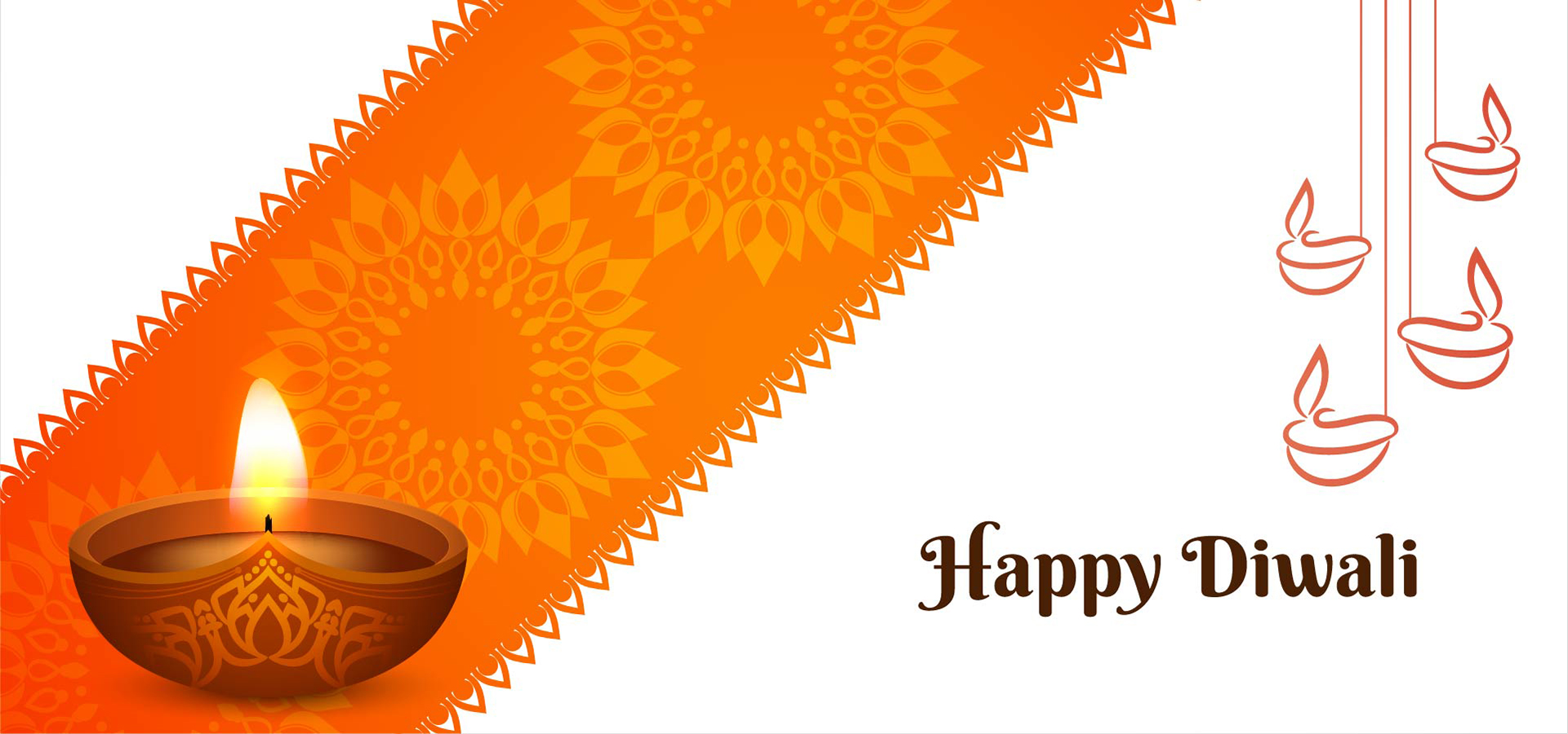 Happy Diwali orange festival banner 676060 Vector Art at Vecteezy