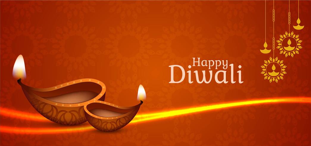 diseño decorativo Happy Diwali brillante vector