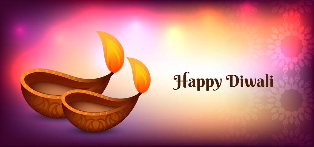 Diseño de cartel colorido feliz Diwali brillante vector