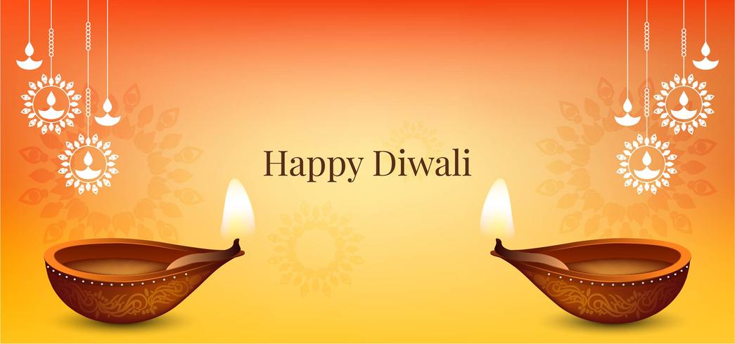 Bright elegant Happy Diwali design vector