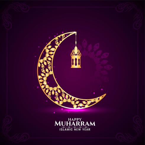 Stylish moon design Islamic new year desgin vector