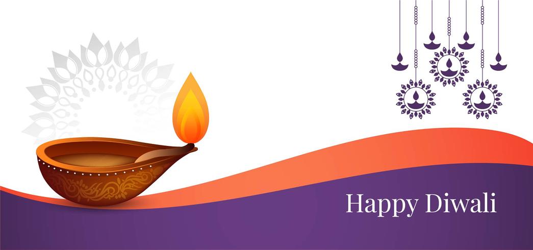 Happy Diwali stylish banner vector