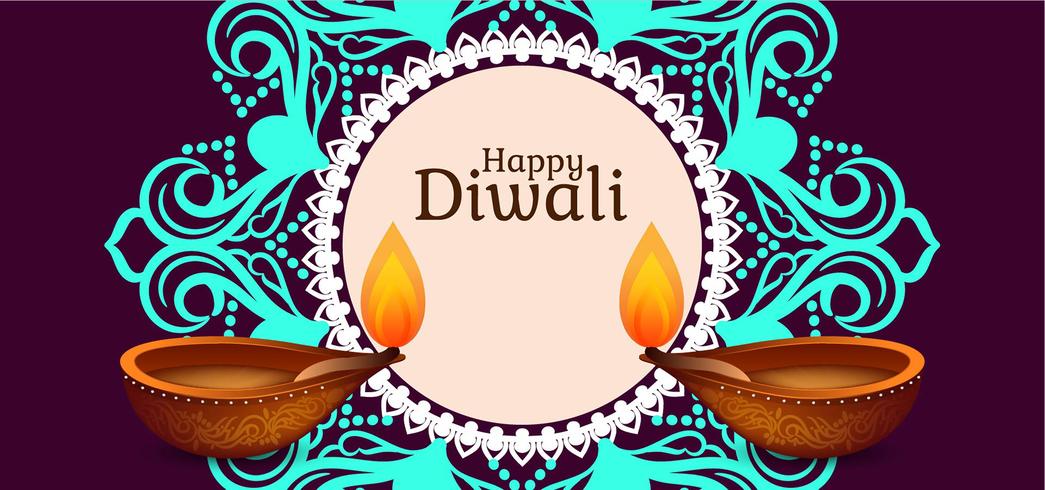 Indian festival Happy Diwali design vector