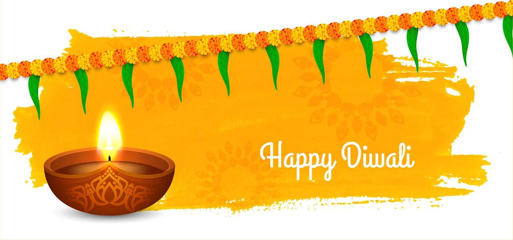 Modern Diwali design with garland vector