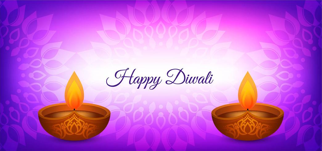 Happy Diwali violet color design vector