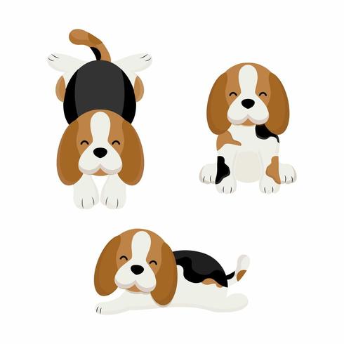 Lindo, beagle, perro, caricatura., Vector, ilustración vector