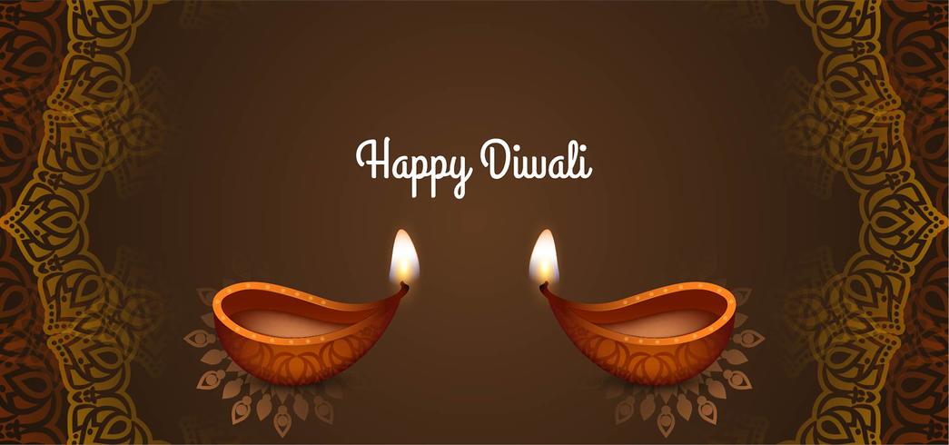 stylish decorative Happy Diwali design vector