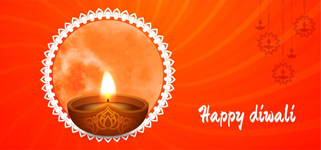 diseño feliz diwali rojo vector