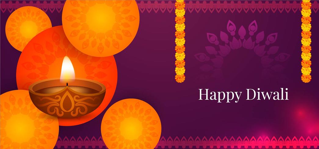 Happy Diwali greeting banner vector