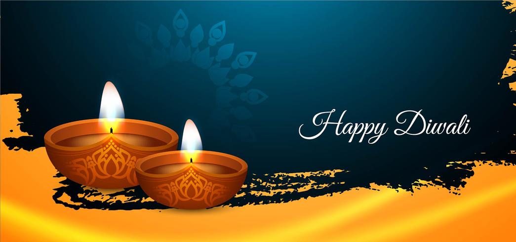 Feliz Diwali colorida pancarta festiva vector