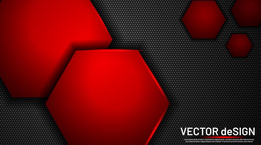 Resumen metálico con un fondo hexagonal vector