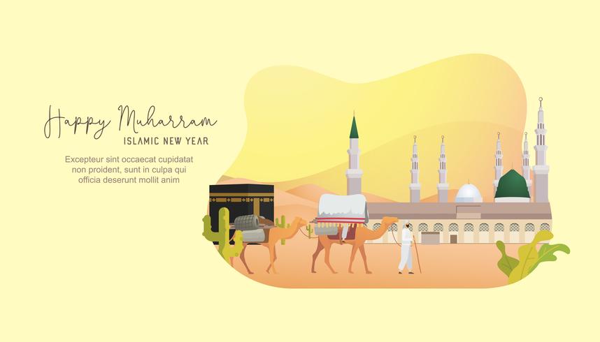 Happy Islamic New Year Greeting vector