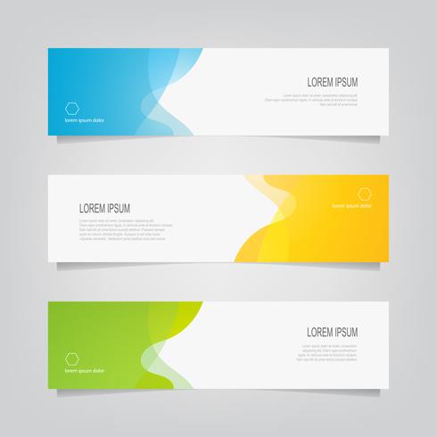 Set of abstract colorful wave banners  vector