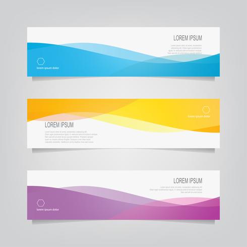 Conjunto de banners abstractos de color ondulado vector