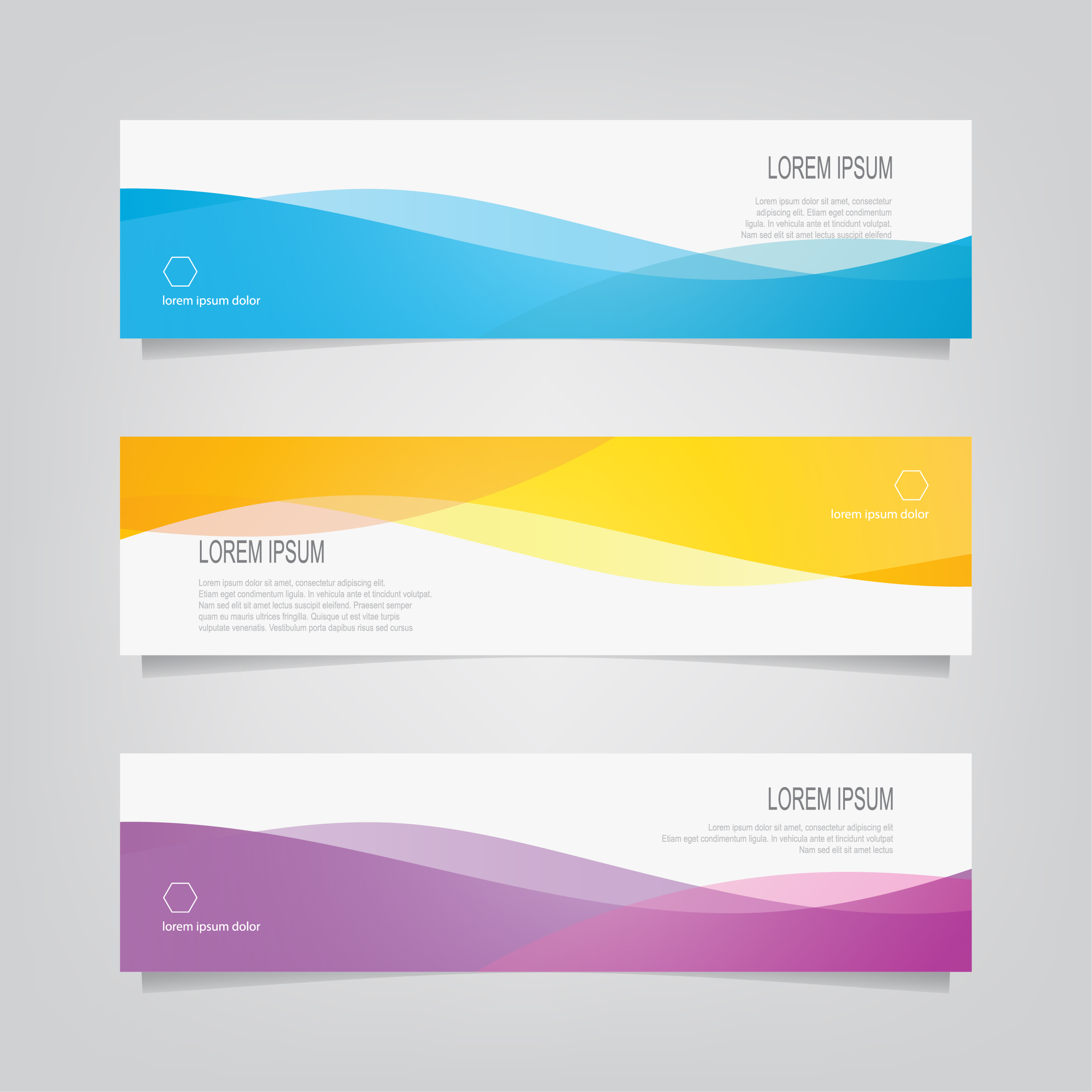 Set of abstract wavy color banners 676237 Vector Art at Vecteezy