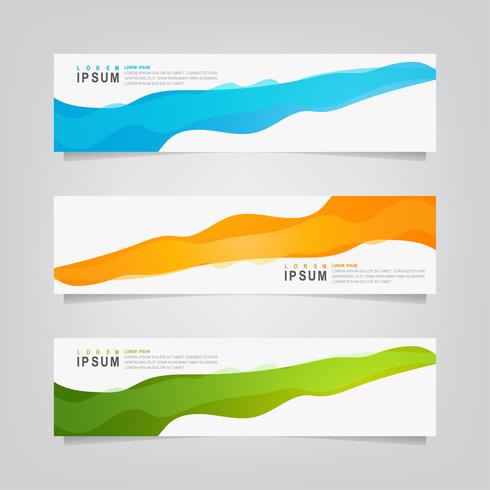 Conjunto de banners de formas superpuestas abstractas vector