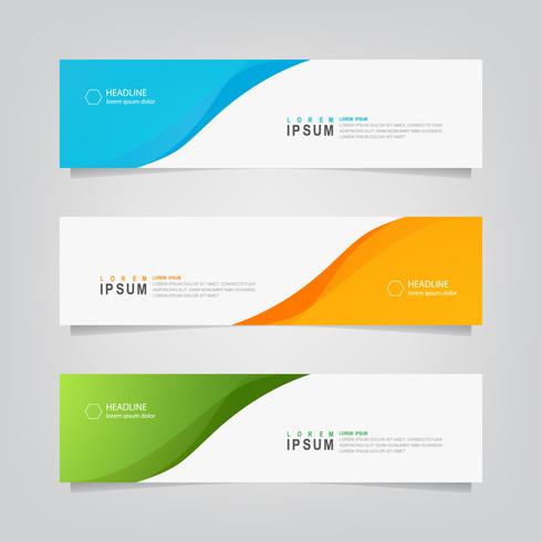 Set of Abstract Wavy Gradient Shapes Banners vector