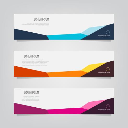 Conjunto de banners de formas coloridas geométricas abstractas vector