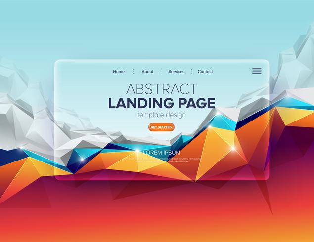 Abstract Polygon Landing Page Design vector