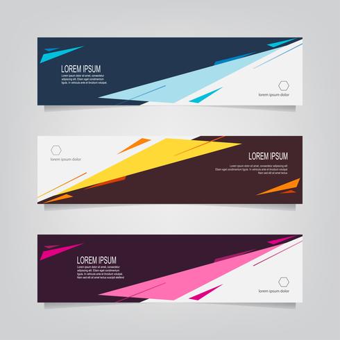 Set of Abstract Black and Colorful Shapes Banners  vector