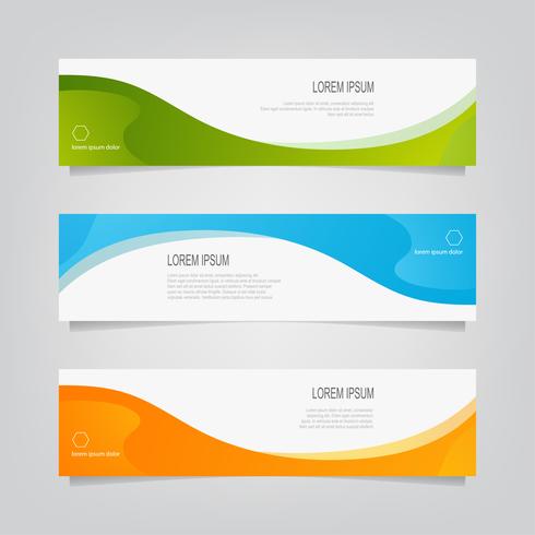 Set of Colorful Undulating Line Banners  vector