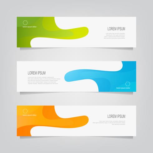 Set of Abstract Fluid Shapes Banners  vector