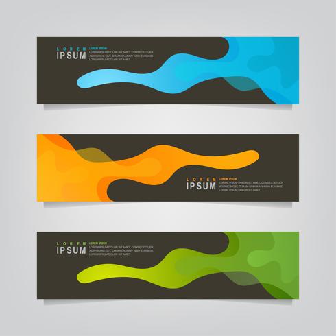 Set of Abstract Fluid Shapes Banners  vector