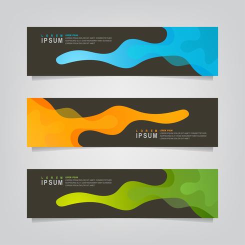 Set of Abstract Fluid Shapes Banners  vector