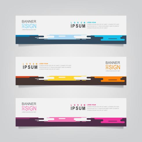 Set of Abstract Geometric Colorful Banners  vector