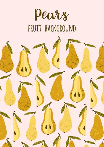 Hand Drawn Pear Pattern  vector