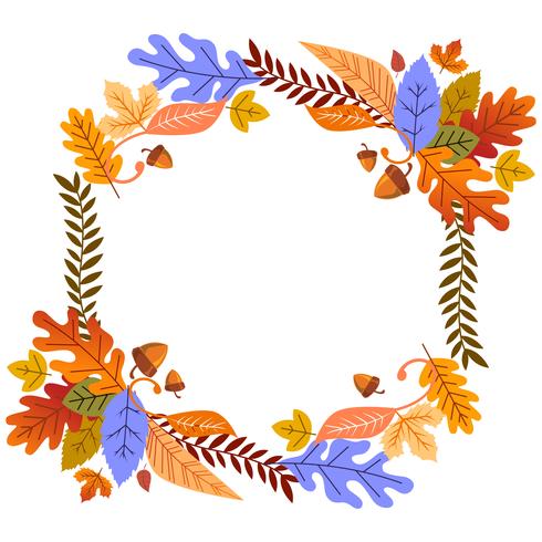 Autumn Leaves Frame Floral For Card Or Poster vector