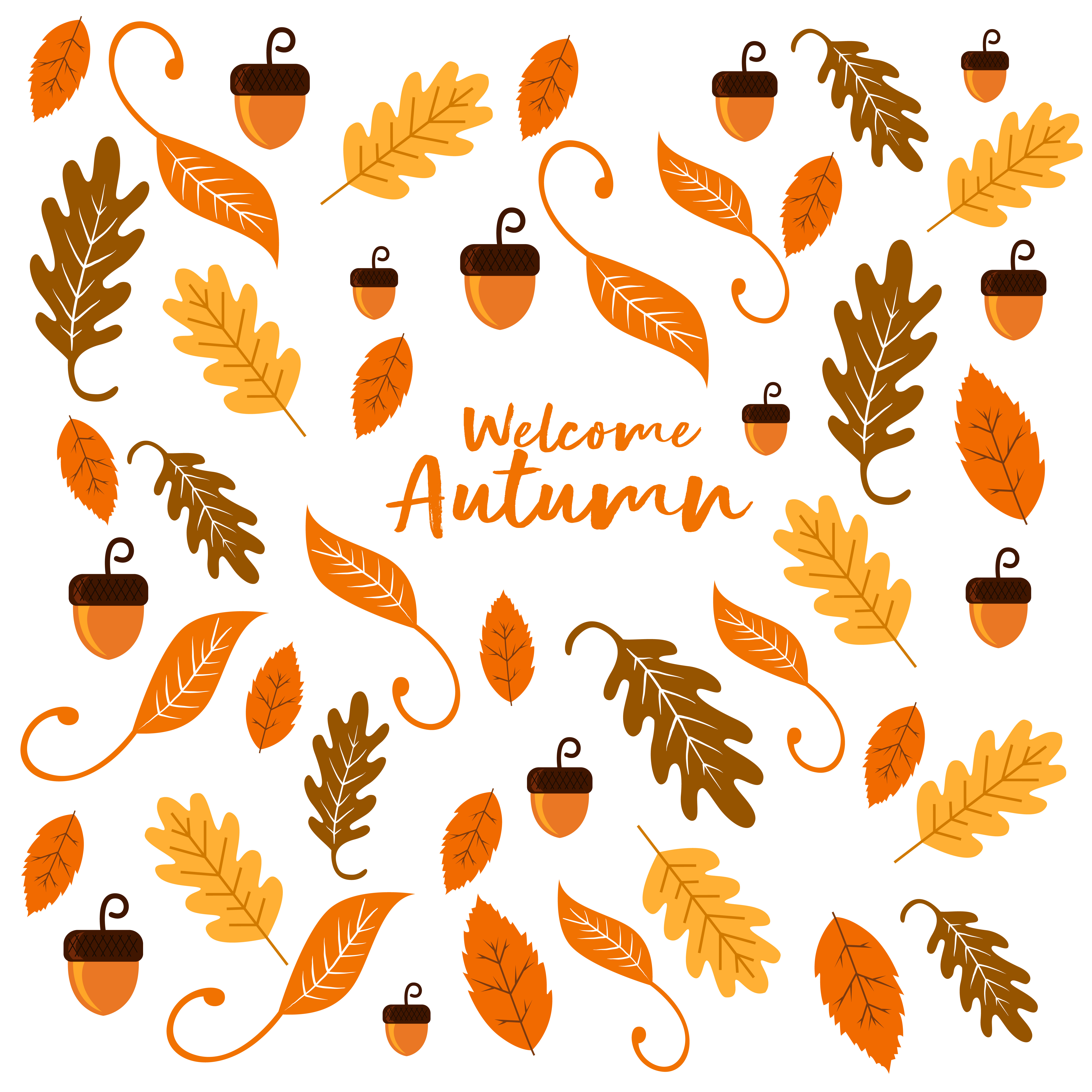 Nuts And Leaf Background Texture For Autumn Season 676311 Vector Art at