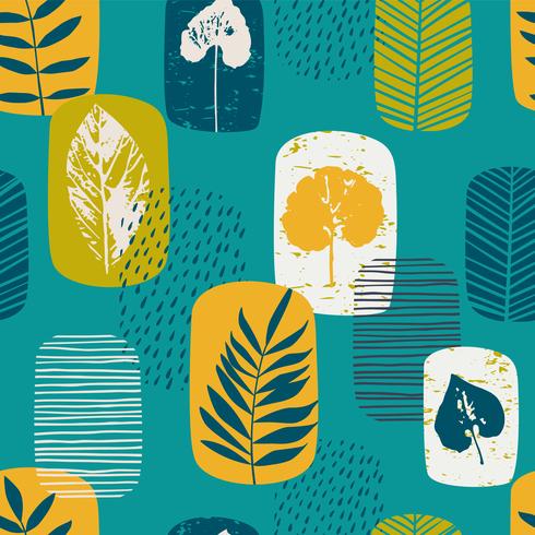 seamless pattern with leaves vector