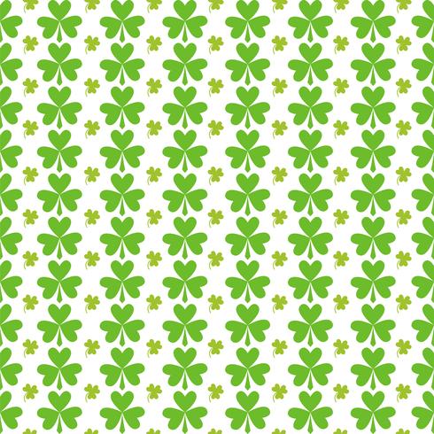 St Patricks Day Seamless Green Leafs Pattern vector