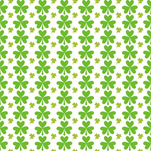 St Patricks Day Seamless Green Leafs Pattern vector