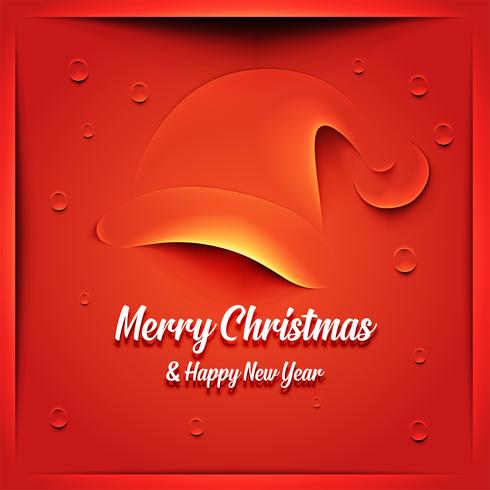 Christmas Card with Santa Claus Hat vector