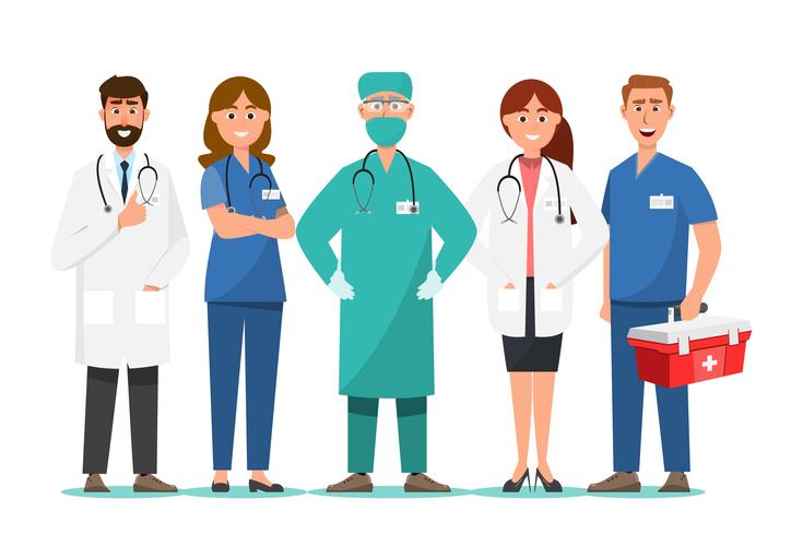 Medical staff team in hospital. 676398 Vector Art at Vecteezy
