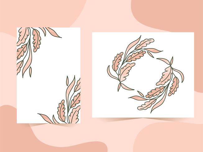 Nature leaves frame background set vector