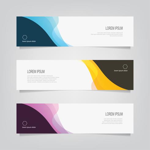 Set of abstract wavy shape banners  vector