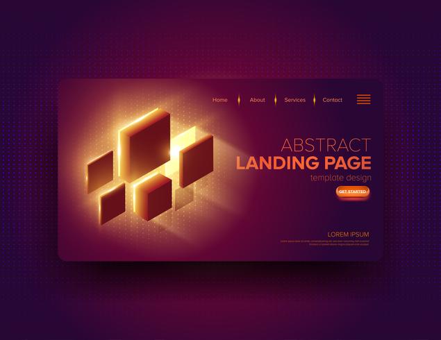 Abstract Bright Blocks Landing Page Design vector