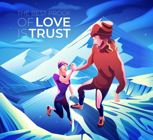 The Best Proof of Love is Trust Mountain Climbers  vector