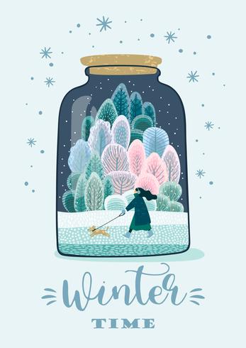 Winter Time Card  vector